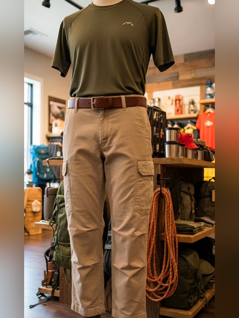 Duluth Trading Co Fire Hose Cargo Men's Cargo Pants in Tan